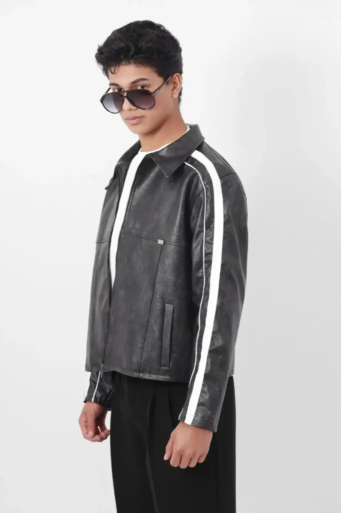 CHAMARRA “TWO LINE” – OUZA LEATHER DROP SS25