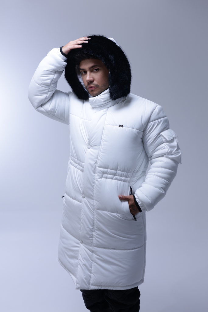 Parka de invierno blanca 