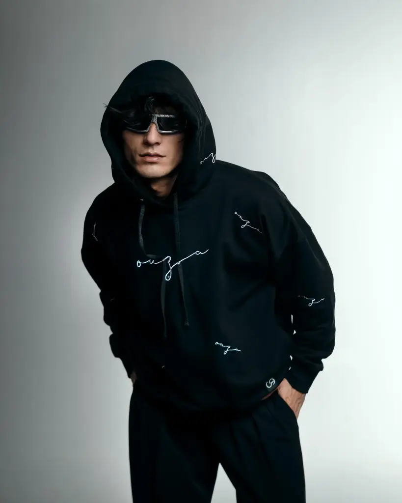 HOODIE OVERSIZE OUZA BLACK DROP